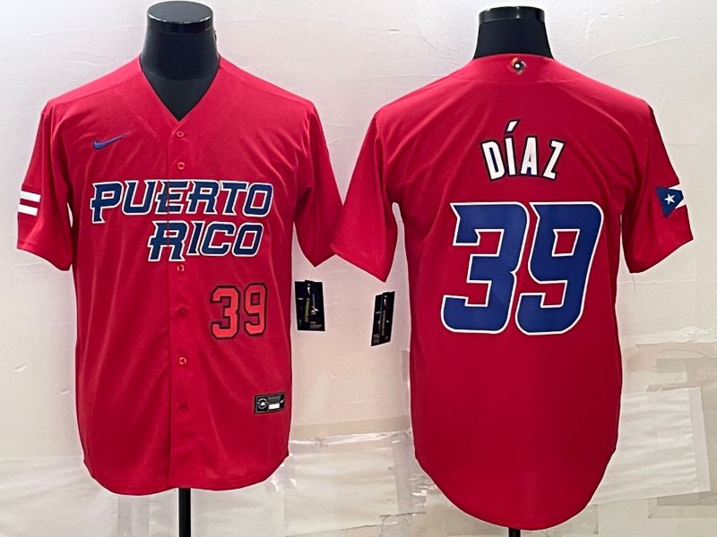 Men 2023 World Cub 39 Diaz Red Nike MLB Jersey3